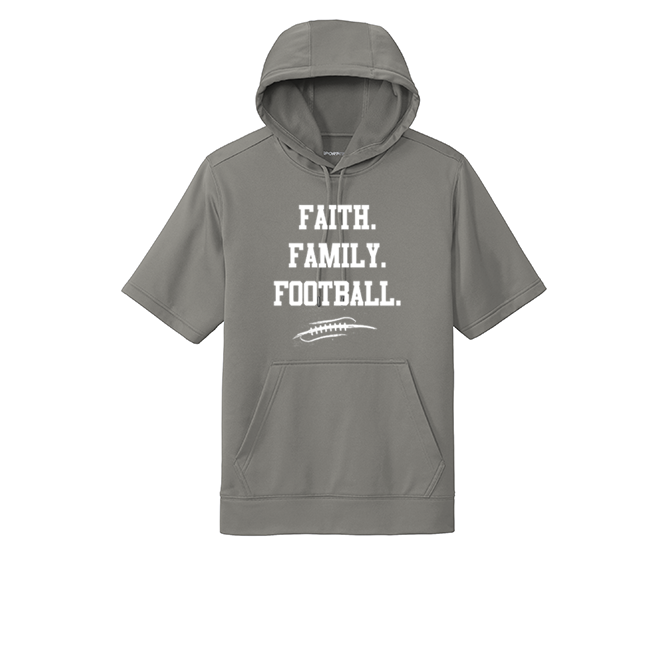 FAITH FAMILY FOOTBALL - Short Sleeve Hoodie