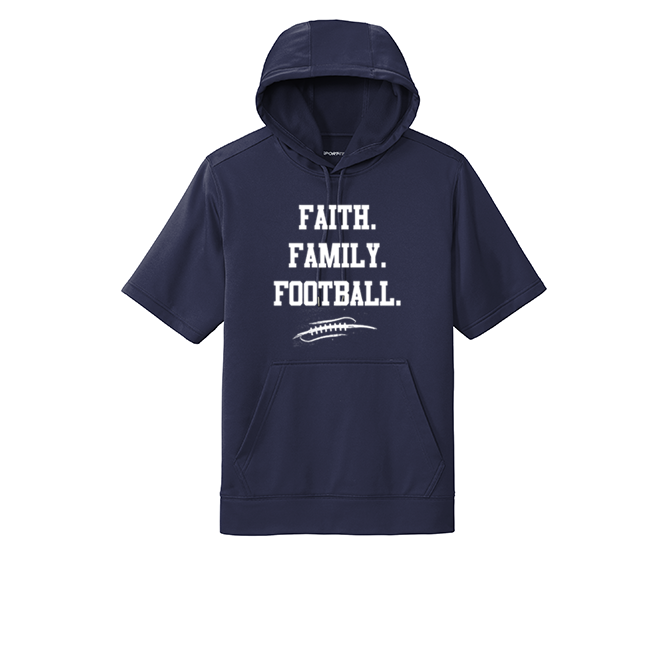 FAITH FAMILY FOOTBALL - Short Sleeve Hoodie