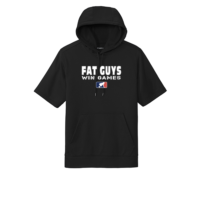 FAT GUYS WIN GAMES - Short Sleeve Hoodie