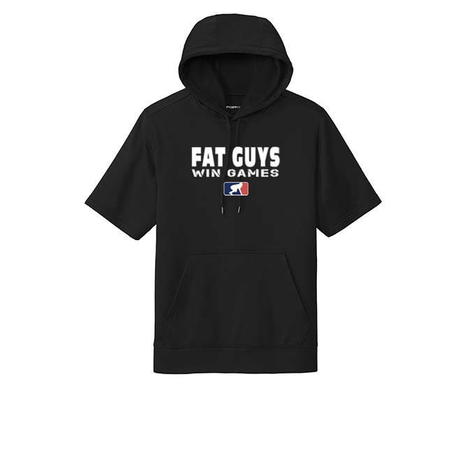 FAT GUYS WIN GAMES - Short Sleeve Hoodie