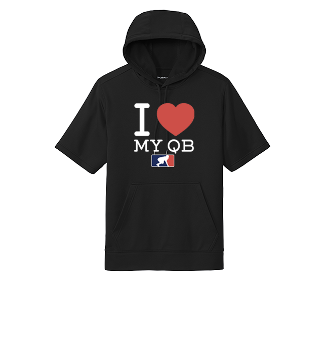 I <3 MY QB - Short Sleeve Hoodie