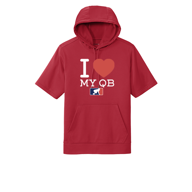 I <3 MY QB - Short Sleeve Hoodie