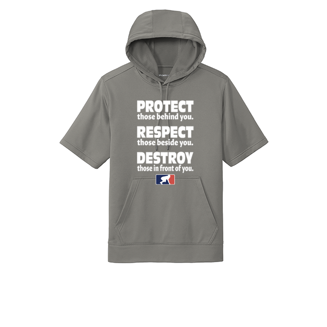PROTECT RESPECT DESTROY - Short Sleeve Hoodie