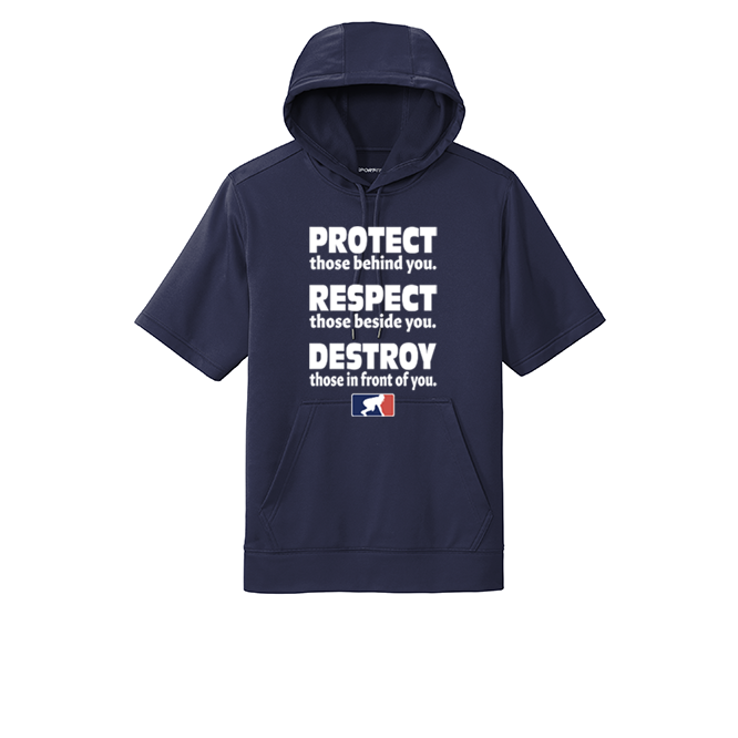PROTECT RESPECT DESTROY - Short Sleeve Hoodie