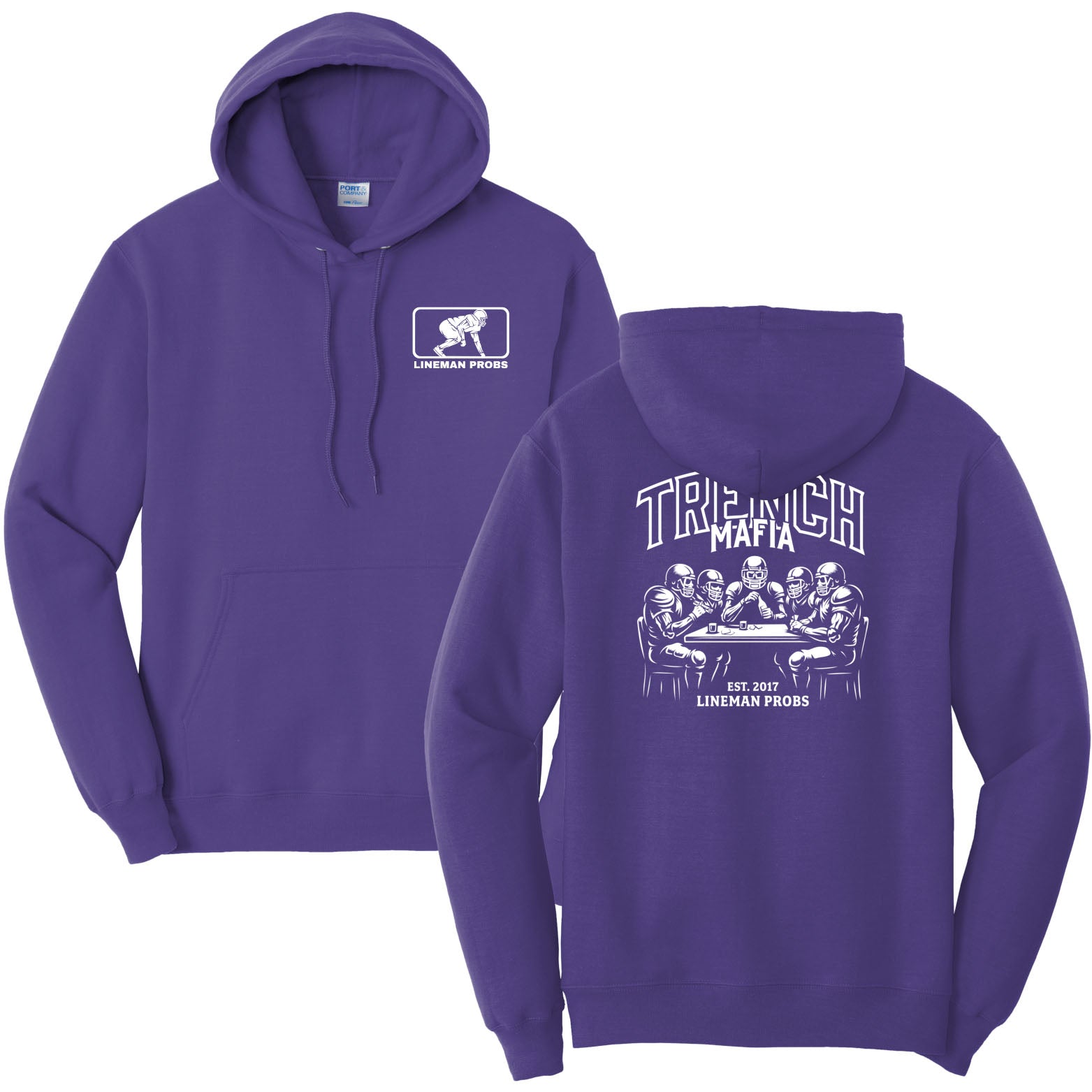 BIG BONED - TRENCH MAFIA (White) - Hoodie
