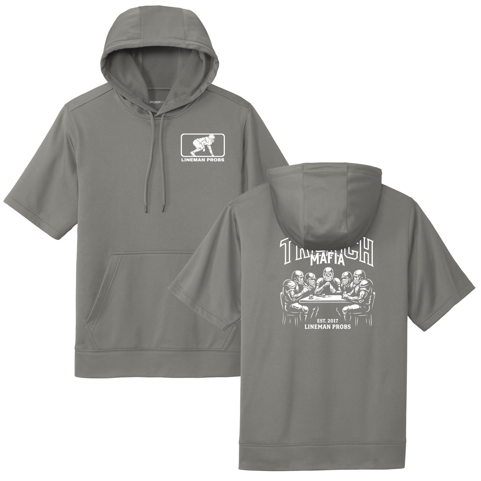 BIG BONED - TRENCH MAFIA (White) - Short Sleeve Hoodie