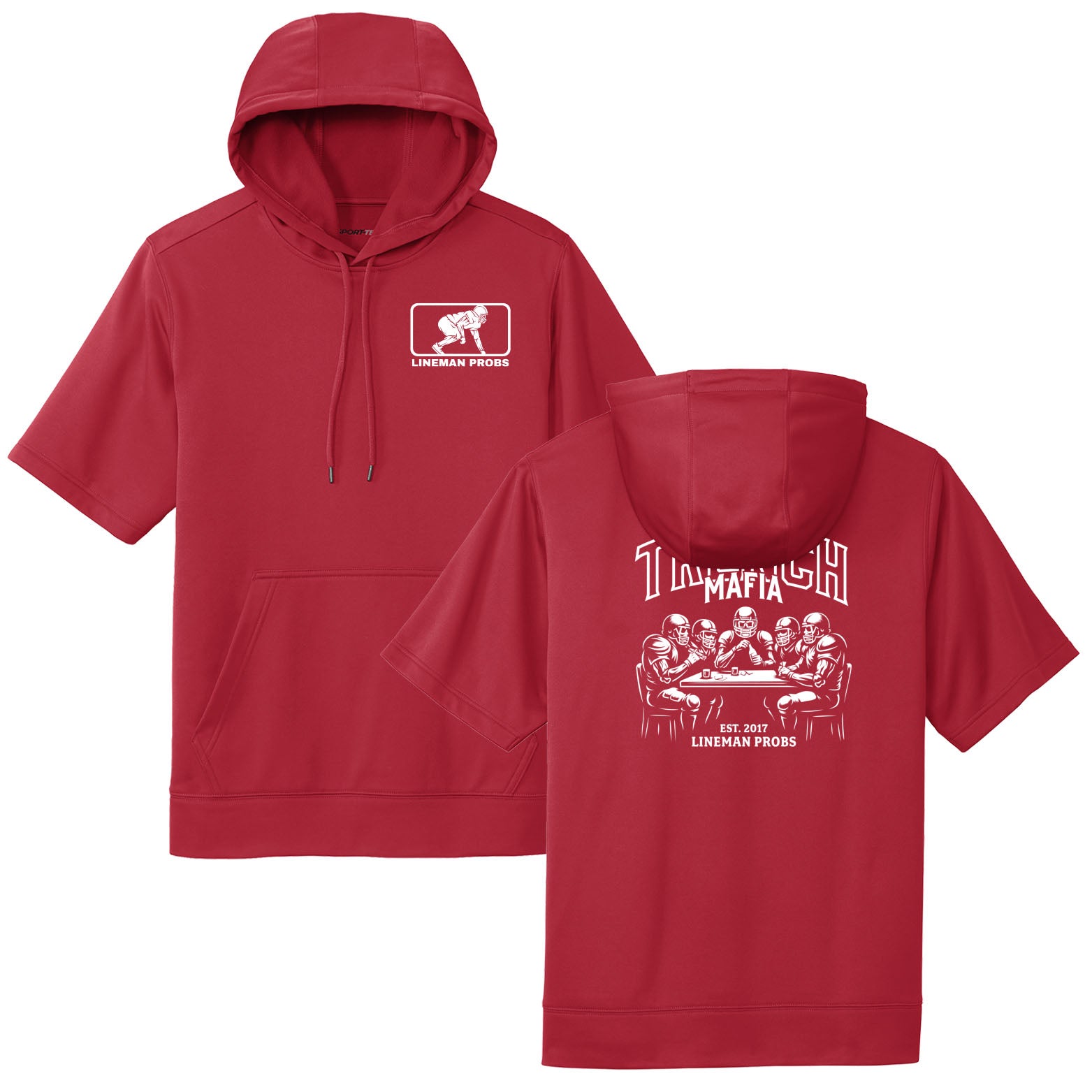 BIG BONED - TRENCH MAFIA (White) - Short Sleeve Hoodie