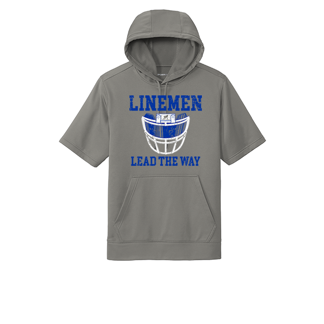 LINEMEN LEAD THE WAY (Royal) - Short Sleeve Hoodie