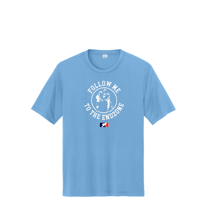 FOLLOW ME TO THE END ZONE - Youth Performance Tee