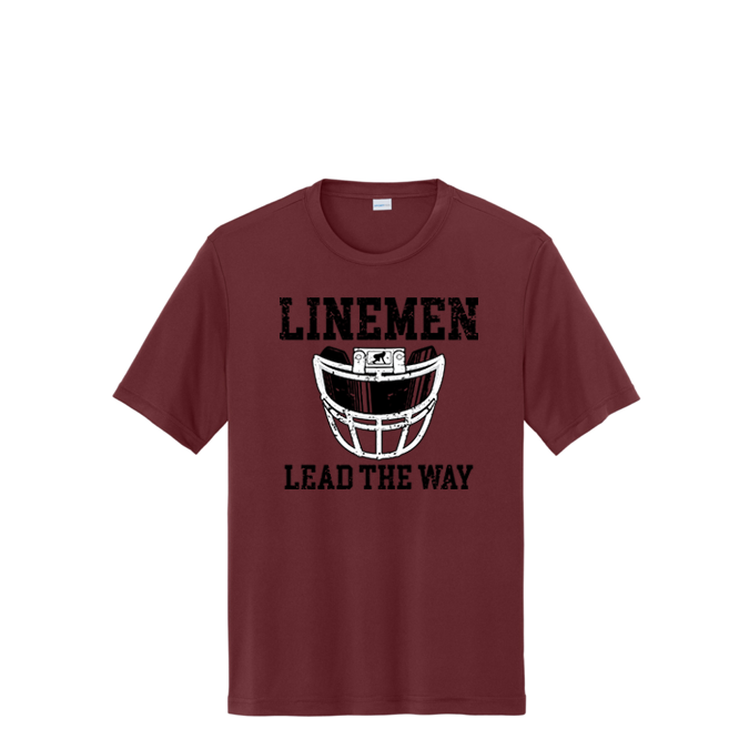 LINEMEN LEAD THE WAY (Black) - Performance Tee