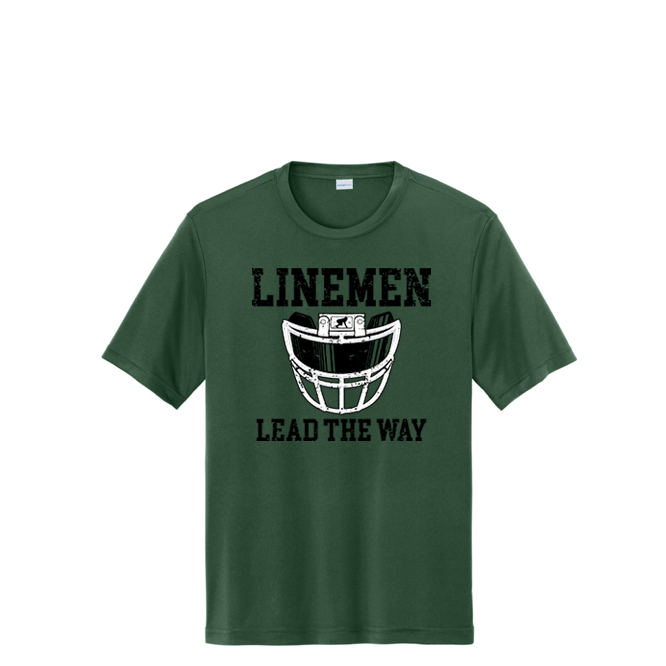 LINEMEN LEAD THE WAY (Black) - Performance Tee