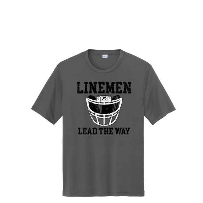 LINEMEN LEAD THE WAY (Black) - Performance Tee