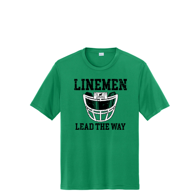 LINEMEN LEAD THE WAY (Black) - Performance Tee