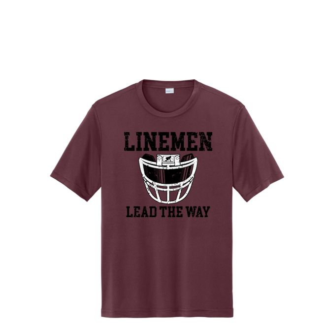 LINEMEN LEAD THE WAY (Black) - Performance Tee