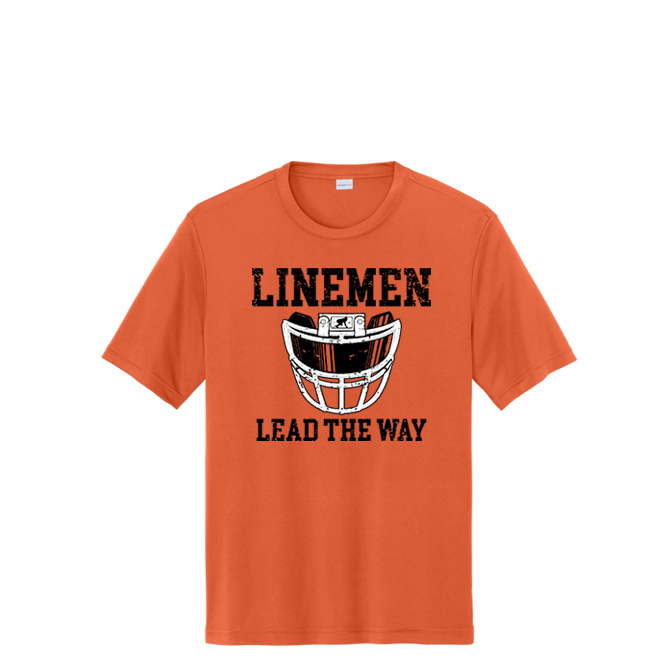 LINEMEN LEAD THE WAY (Black) - Performance Tee