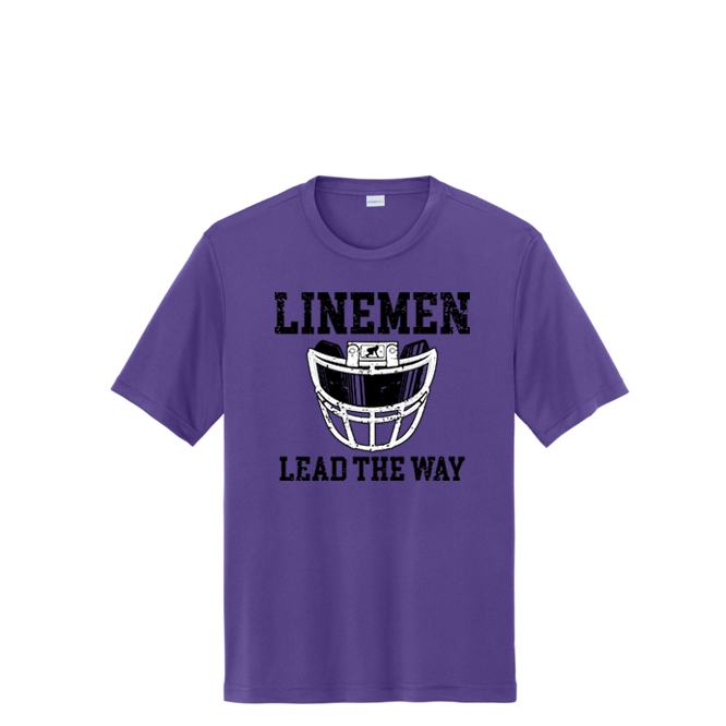 LINEMEN LEAD THE WAY (Black) - Performance Tee
