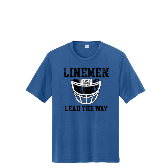 LINEMEN LEAD THE WAY (Black) - Performance Tee