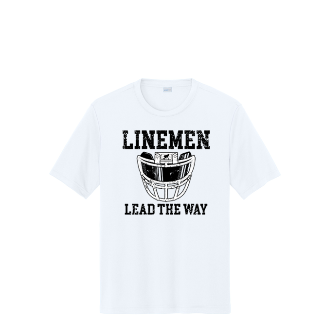 LINEMEN LEAD THE WAY (Black) - Performance Tee
