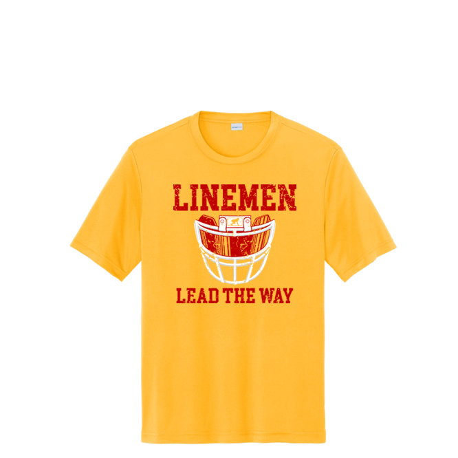 LINEMEN LEAD THE WAY (Red) - Performance Tee