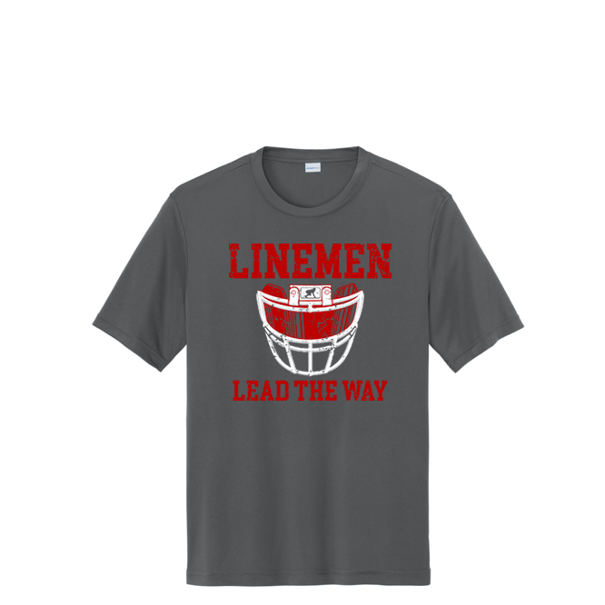 LINEMEN LEAD THE WAY (Red) - Performance Tee
