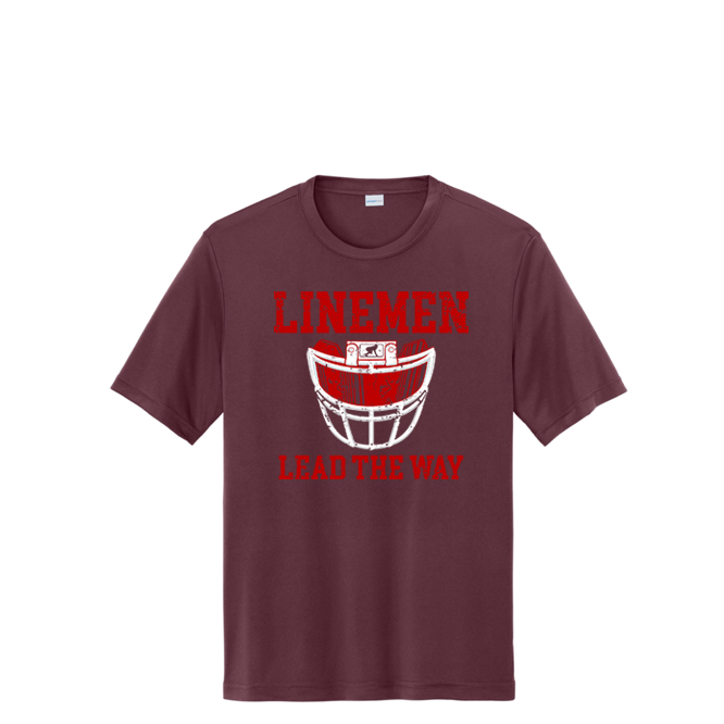 LINEMEN LEAD THE WAY (Red) - Performance Tee