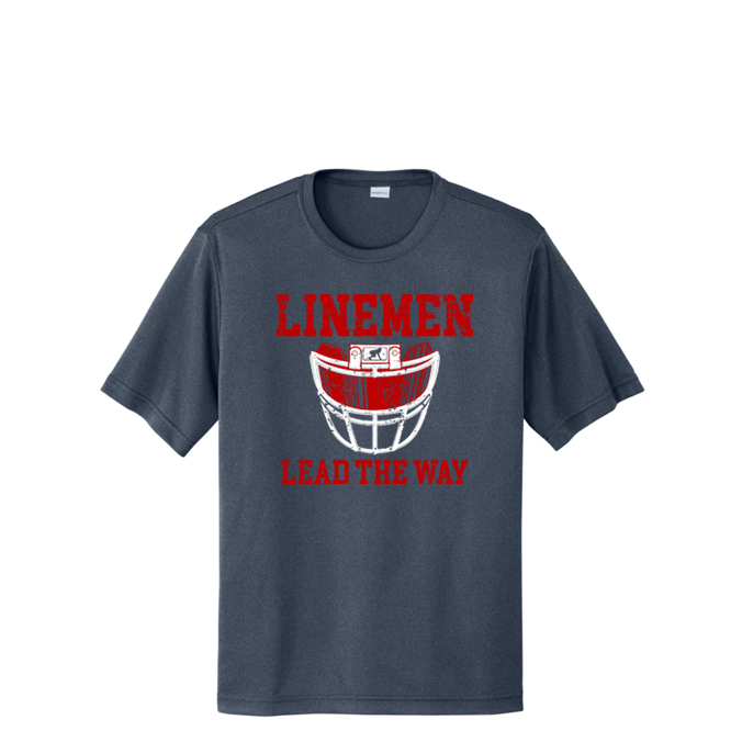 LINEMEN LEAD THE WAY (Red) - Performance Tee