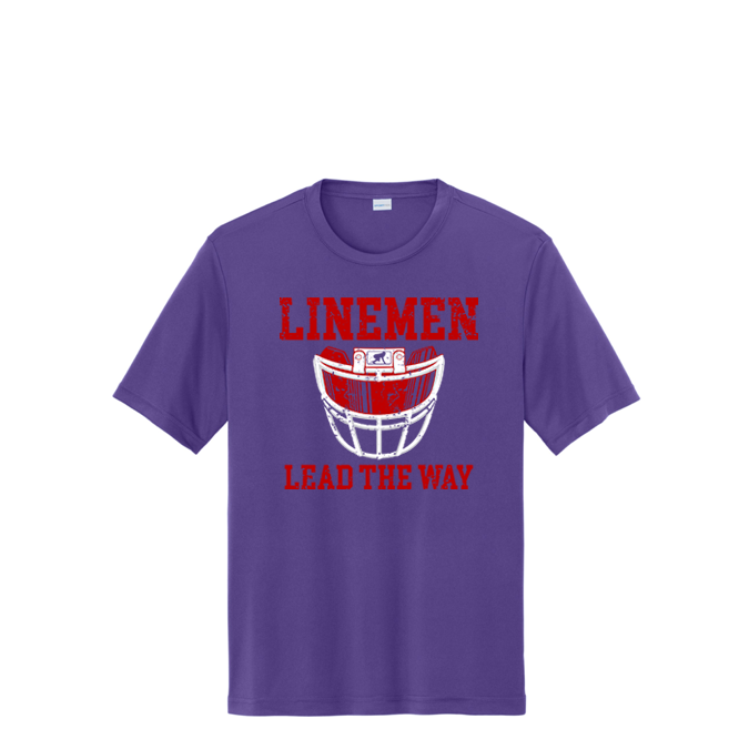 LINEMEN LEAD THE WAY (Red) - Performance Tee