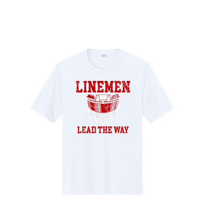 LINEMEN LEAD THE WAY (Red) - Performance Tee