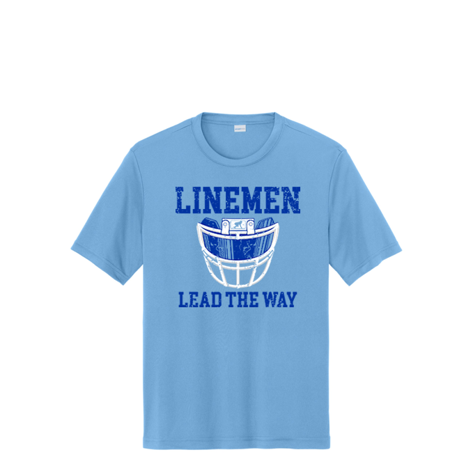 LINEMEN LEAD THE WAY (Royal) - Performance Tee