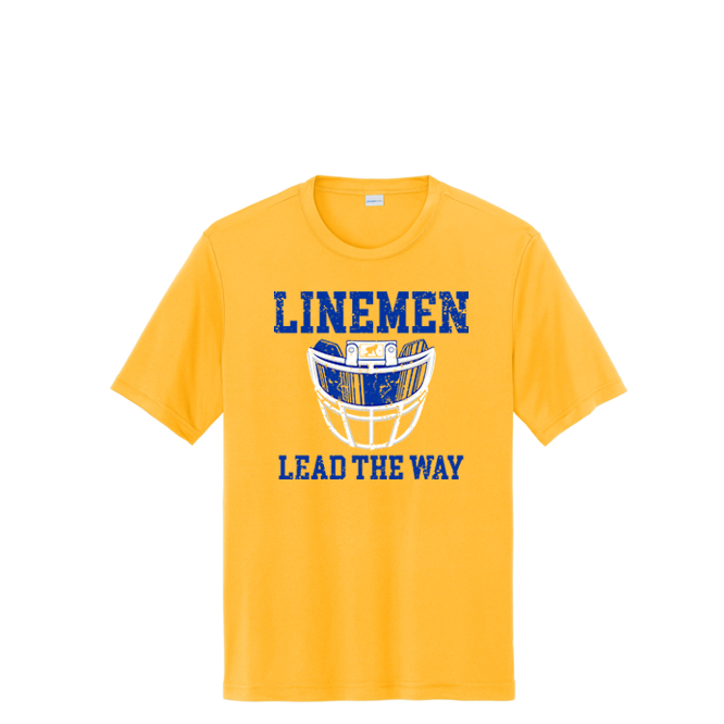 LINEMEN LEAD THE WAY (Royal) - Performance Tee
