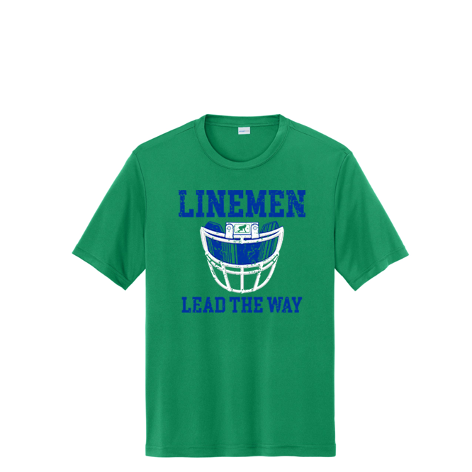 LINEMEN LEAD THE WAY (Royal) - Performance Tee