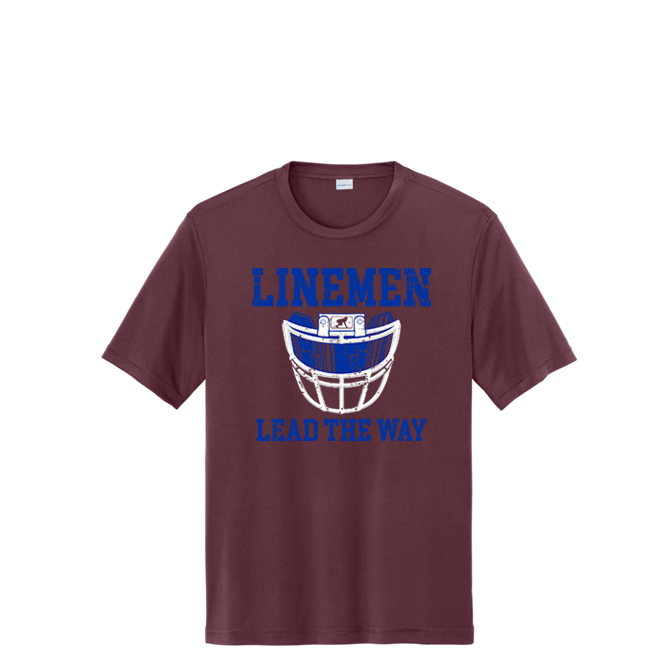 LINEMEN LEAD THE WAY (Royal) - Performance Tee