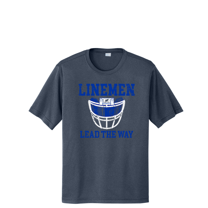 LINEMEN LEAD THE WAY (Royal) - Performance Tee