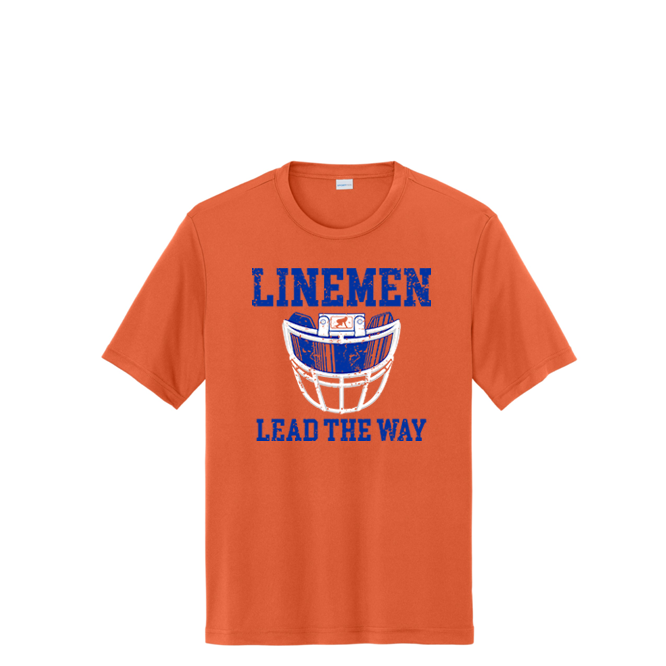LINEMEN LEAD THE WAY (Royal) - Performance Tee