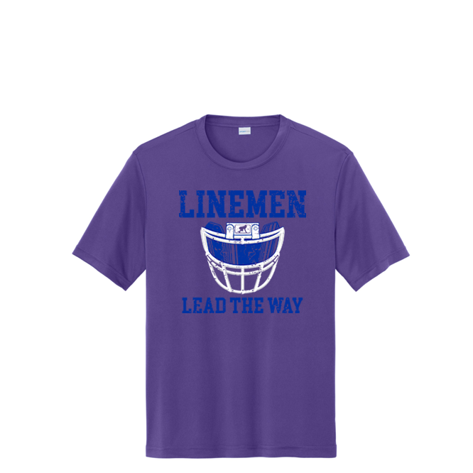 LINEMEN LEAD THE WAY (Royal) - Performance Tee