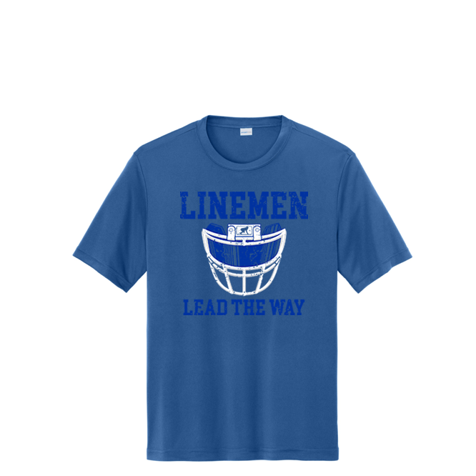 LINEMEN LEAD THE WAY (Royal) - Performance Tee