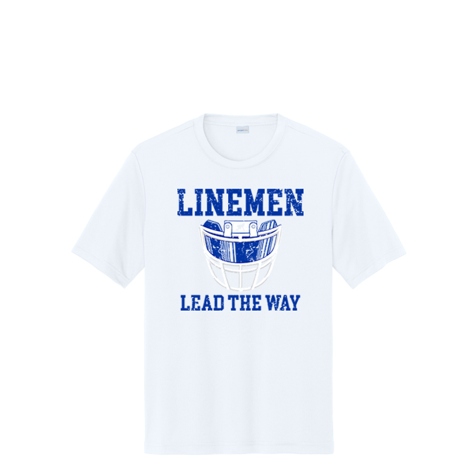 LINEMEN LEAD THE WAY (Royal) - Performance Tee