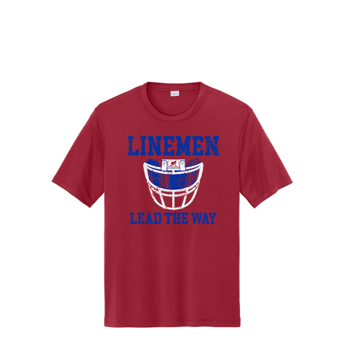 LINEMEN LEAD THE WAY (Royal) - Performance Tee