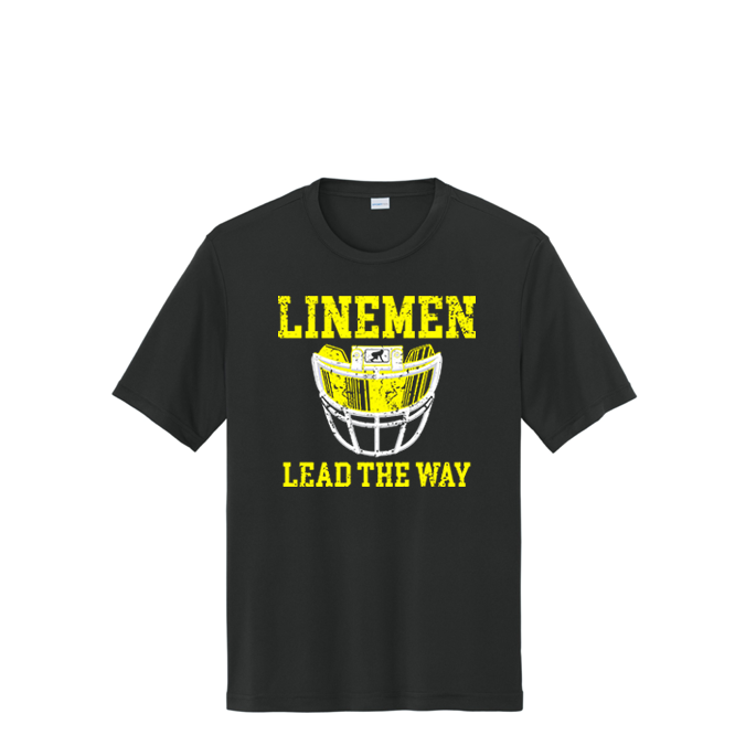 LINEMEN LEAD THE WAY (Red) - Performance Tee