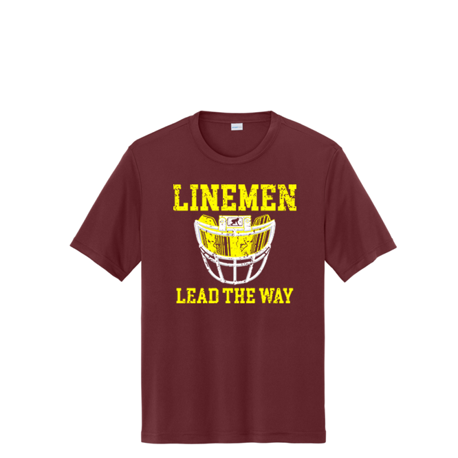 LINEMEN LEAD THE WAY (Red) - Performance Tee