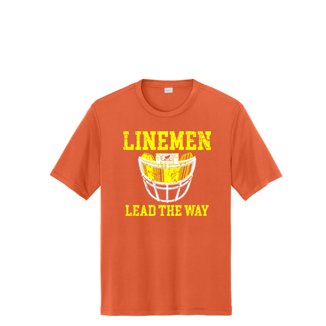 LINEMEN LEAD THE WAY (Red) - Performance Tee