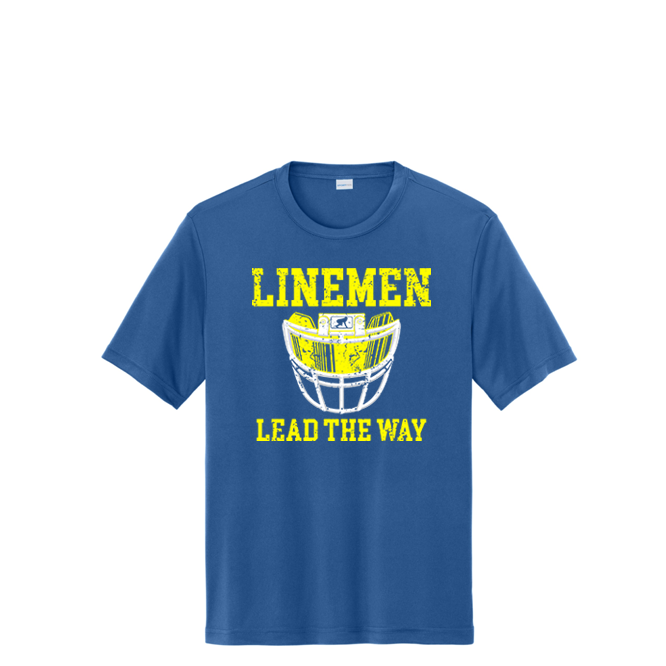 LINEMEN LEAD THE WAY (Royal) - Performance Tee