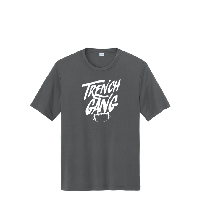 TRENCH GANG (White) - Tall Performance Tee