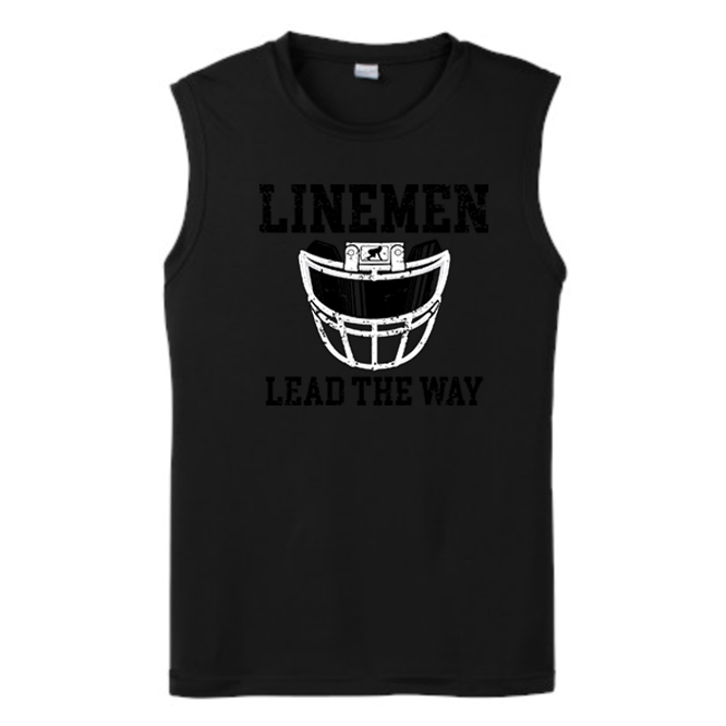 LINEMEN LEAD THE WAY (Black) - Muscle T-Shirt