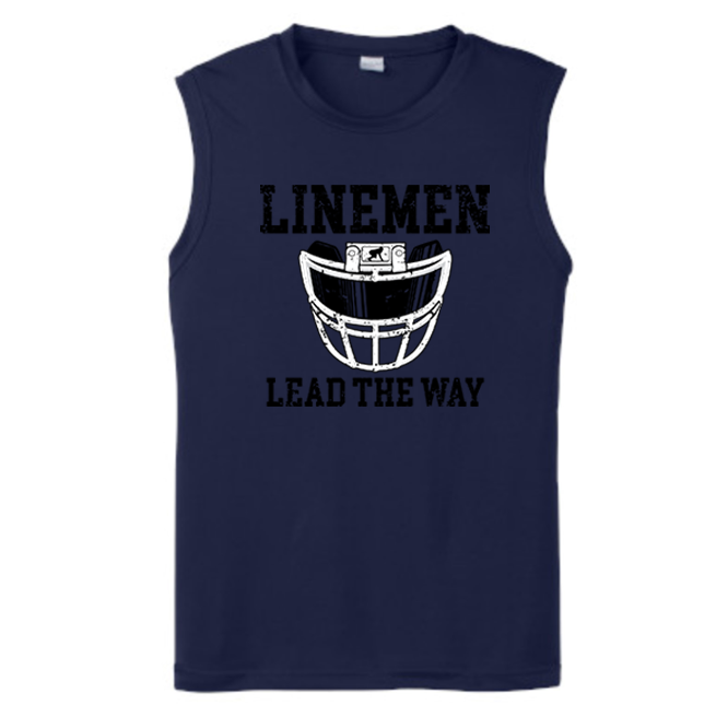 LINEMEN LEAD THE WAY (Black) - Muscle T-Shirt