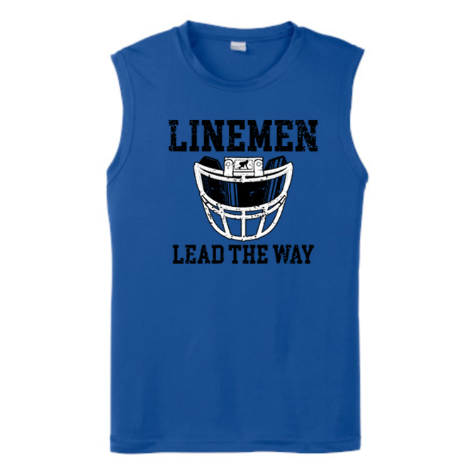 LINEMEN LEAD THE WAY (Black) - Muscle T-Shirt