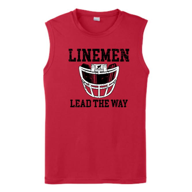 LINEMEN LEAD THE WAY (Black) - Muscle T-Shirt