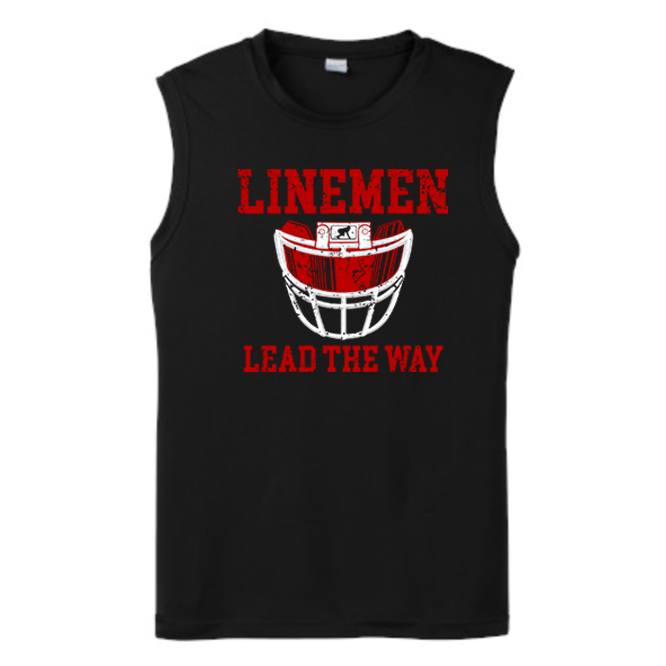 LINEMEN LEAD THE WAY (Red) - Muscle T-Shirt