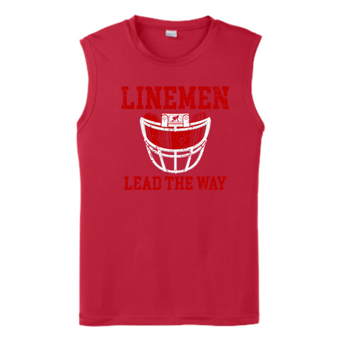 LINEMEN LEAD THE WAY (Red) - Muscle T-Shirt