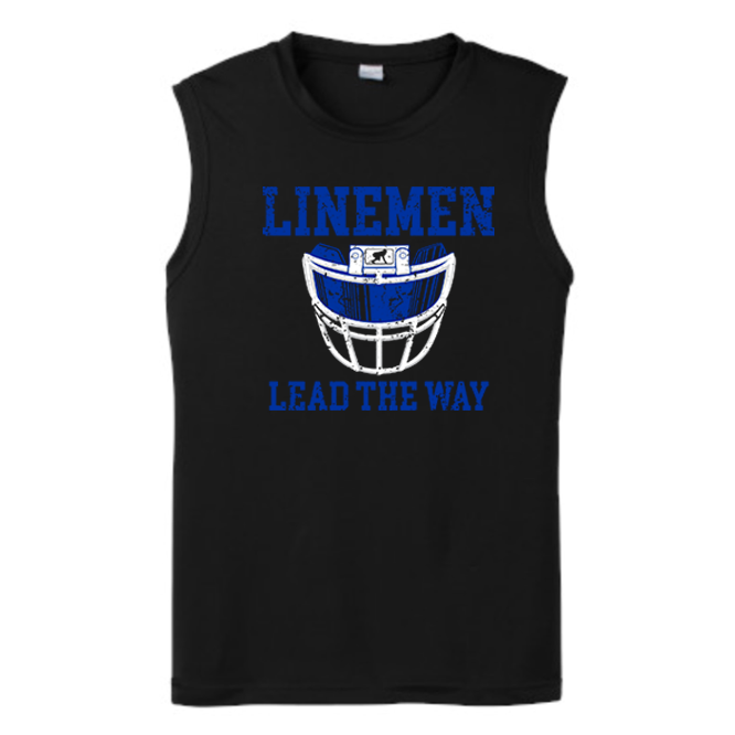 LINEMEN LEAD THE WAY (Royal) - Muscle T-Shirt